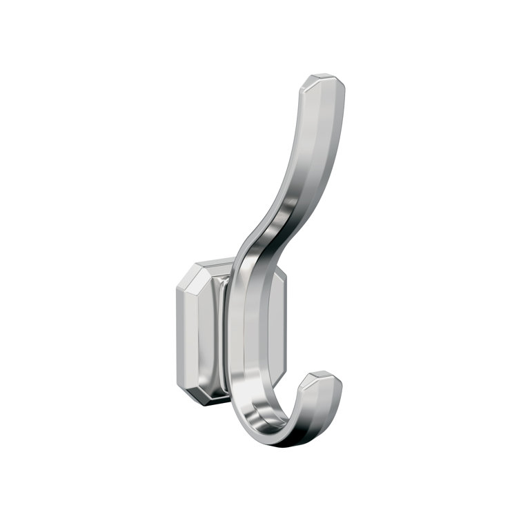 Granlyn Chrome Double Prong Decorative Metal Wall Hook