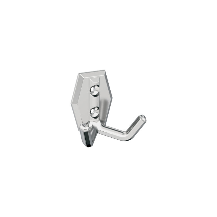 Polished Chrome Double Prong Decorative Wall Hook