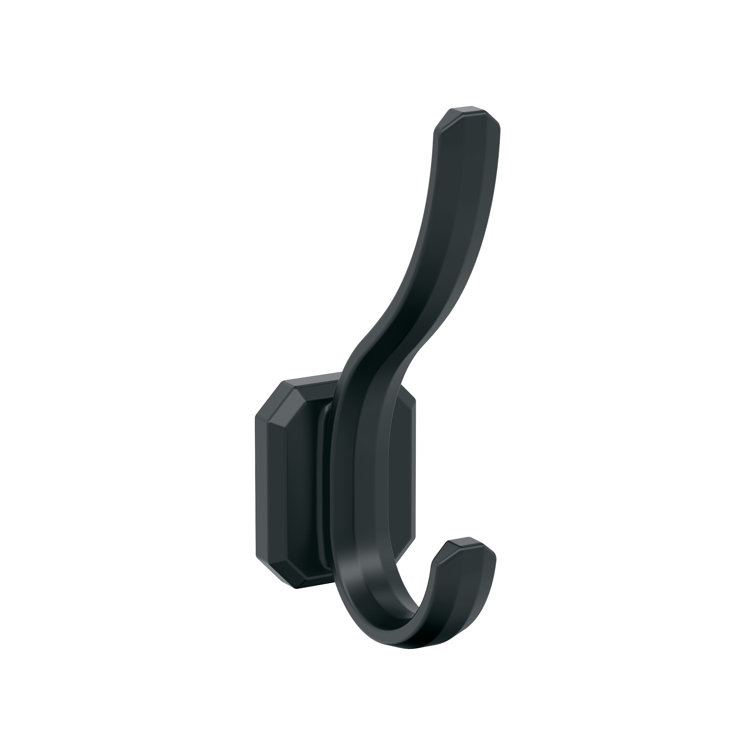 Matte Black Double Prong Decorative Wall Hook
