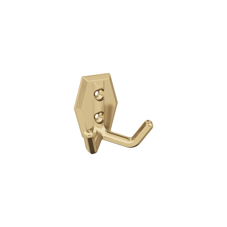 Champagne Bronze Double Prong Decorative Wall Hook
