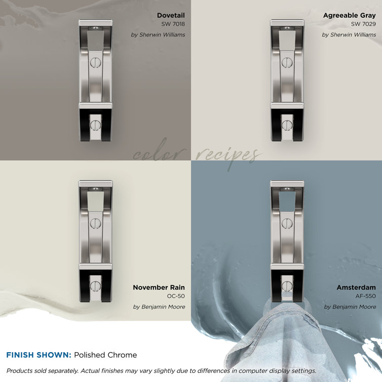 Chrome Double Prong Contemporary Metal Wall Hook