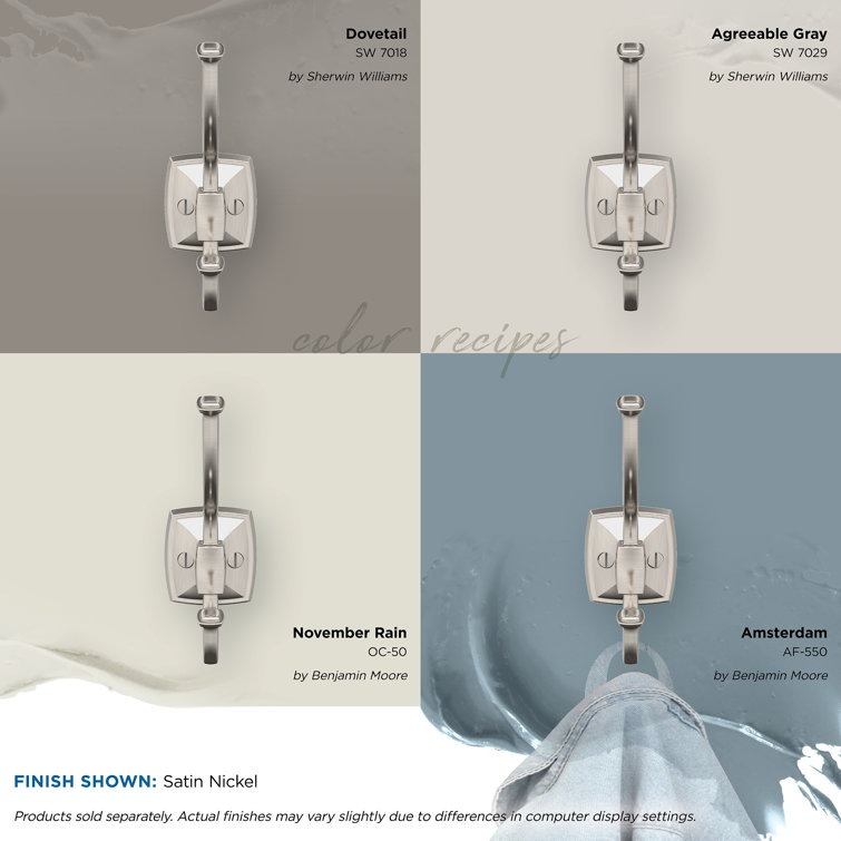 Satin Nickel Double Prong Decorative Wall Hook