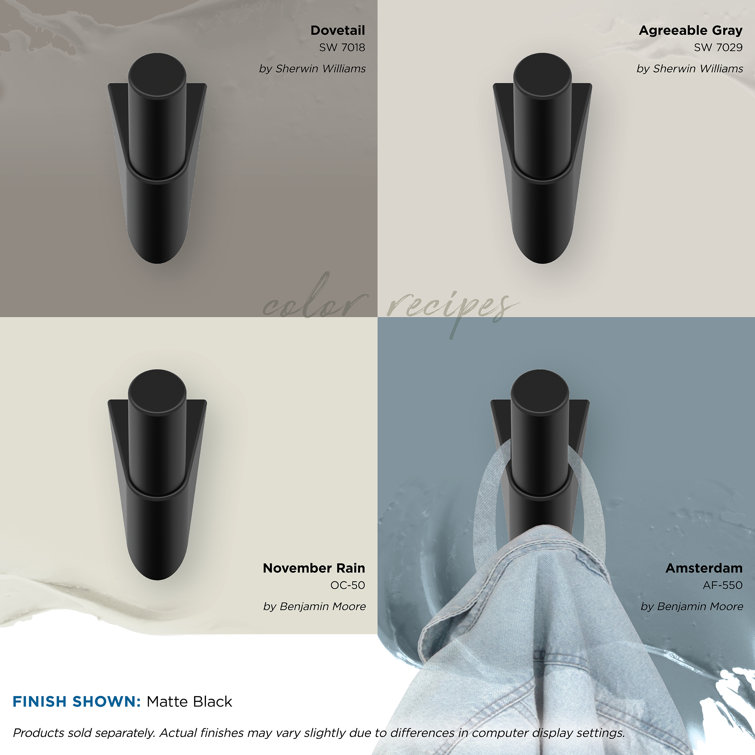 Matte Black Single Prong Decorative Wall Hook