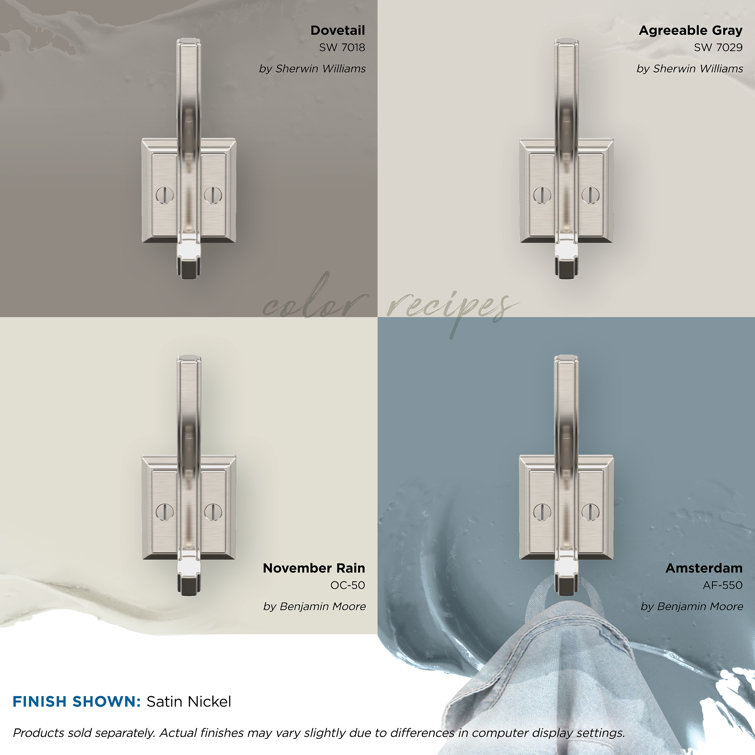 Satin Nickel Double Prong Decorative Wall Hook