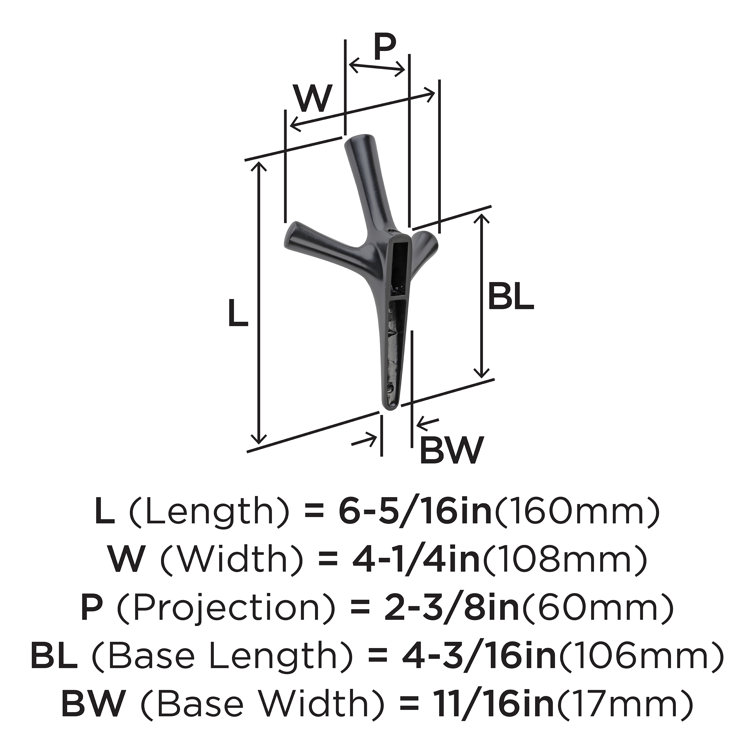 Matte Black Triple Prong Decorative Wall Hook