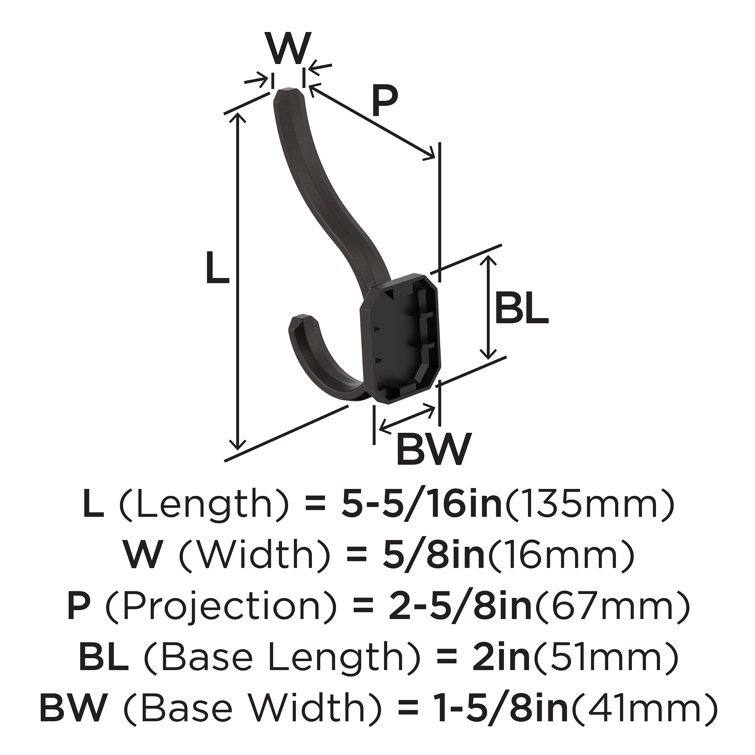 Oil Rubbed Bronze Double Prong Decorative Wall Hook