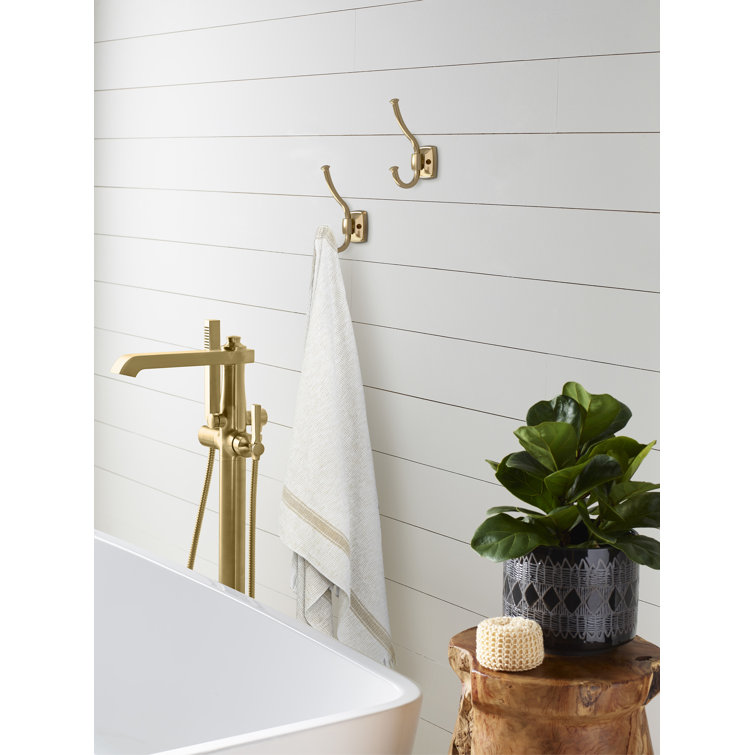 Champagne Bronze Double Prong Decorative Wall Hook