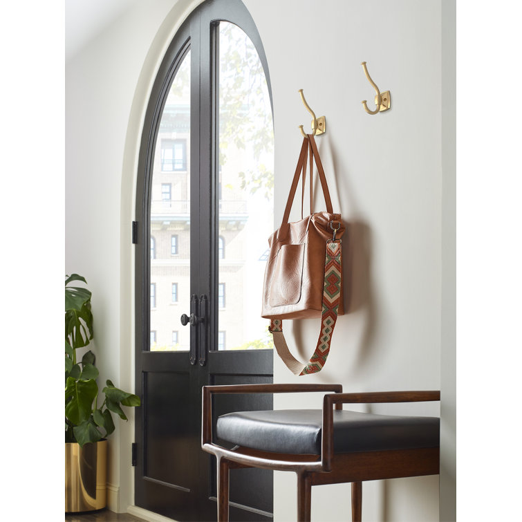 Champagne Bronze Double Prong Decorative Wall Hook