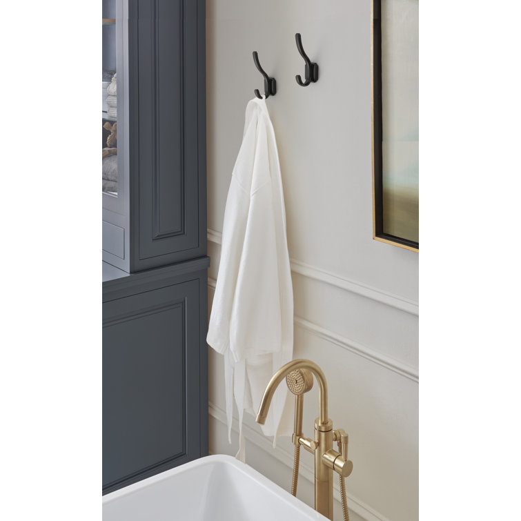 Matte Black Double Prong Decorative Wall Hook