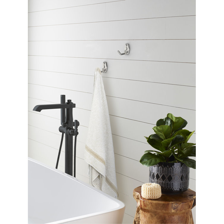 Polished Chrome Double Prong Decorative Wall Hook