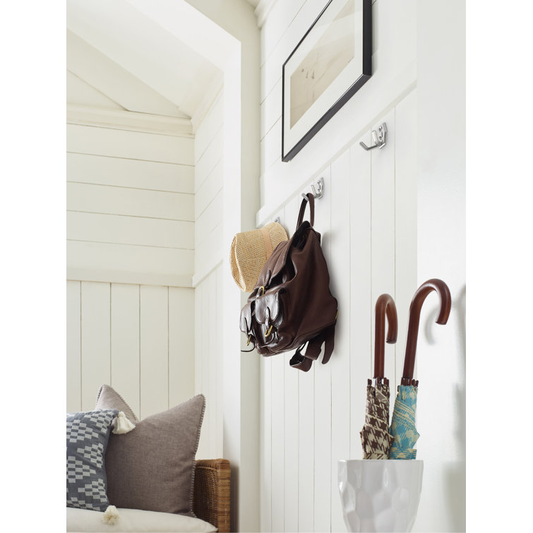 Polished Chrome Double Prong Decorative Wall Hook