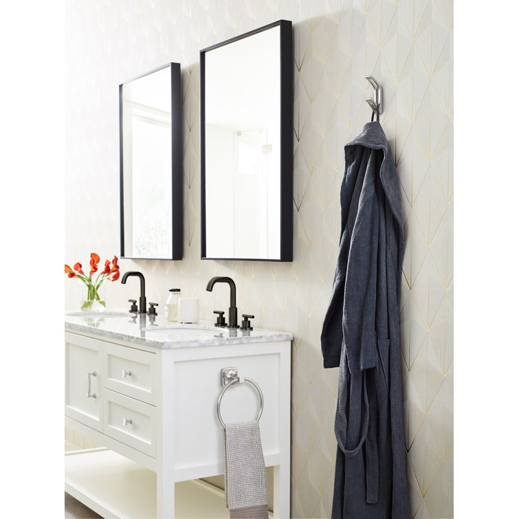 Chrome Double Prong Contemporary Metal Wall Hook