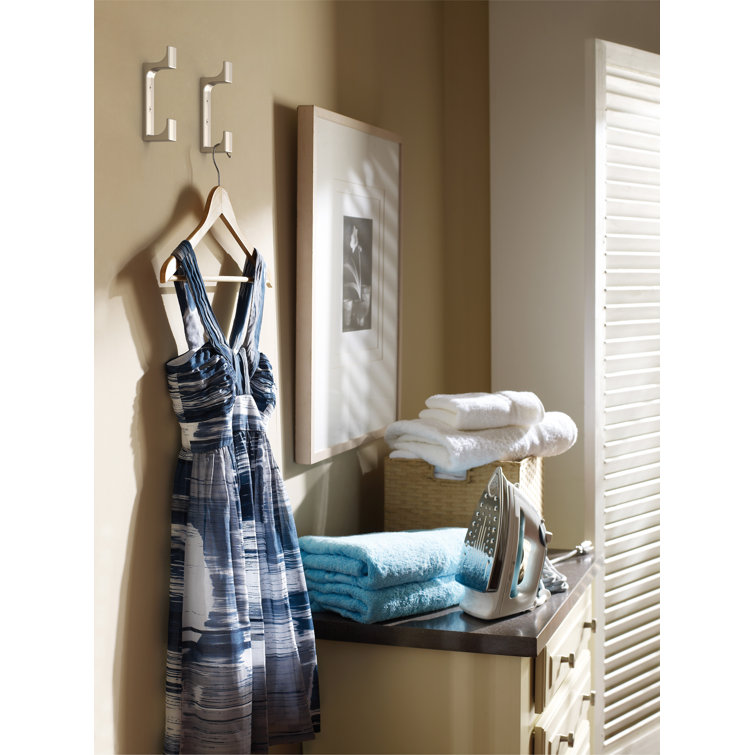 Satin Nickel Double Prong Decorative Wall Hook