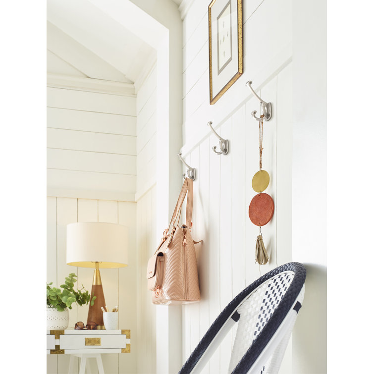 Satin Nickel Triple Prong Decorative Wall Hook