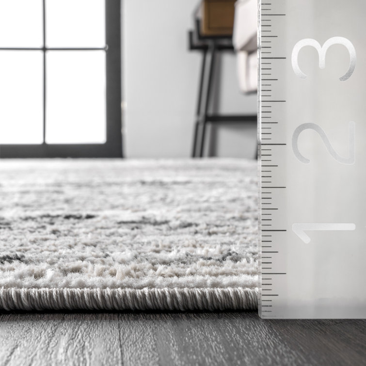 Fullwood Gray and Black Rectangular Synthetic Rug 9' x 12'