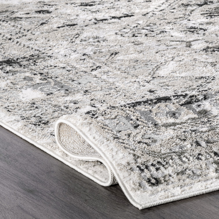 Fullwood Gray and Black Rectangular Synthetic Rug 9' x 12'