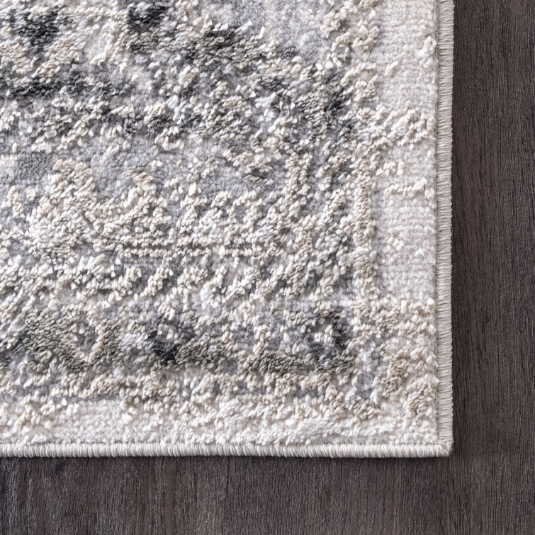 Fullwood Gray and Black Rectangular Synthetic Rug 9' x 12'