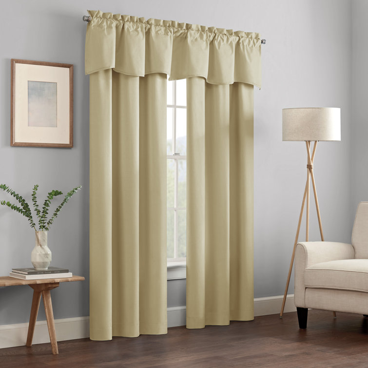 Kenna Tan Blackout Rod Pocket Curtain Panel, 54"x42"