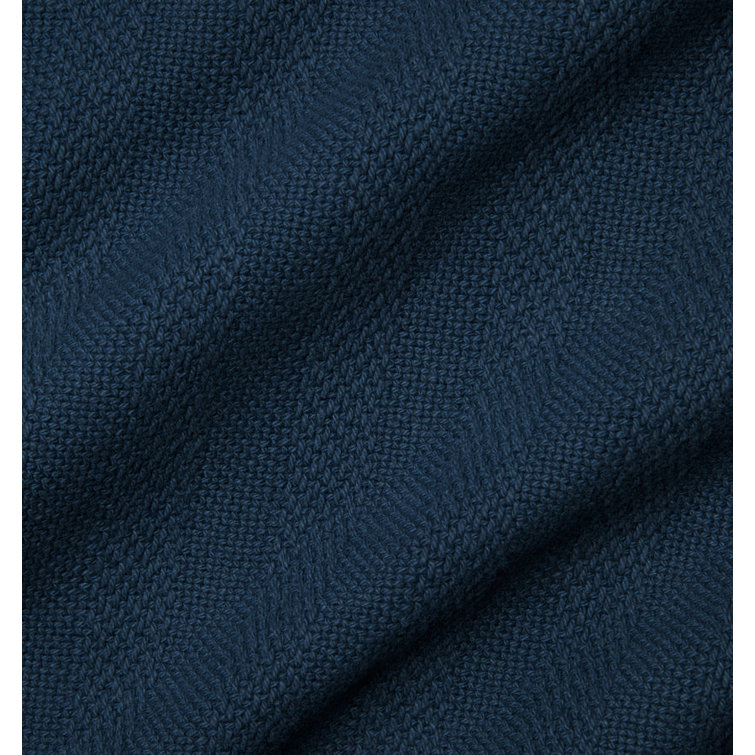 Tavira Sophisticated Navy Twin Cotton Woven Blanket