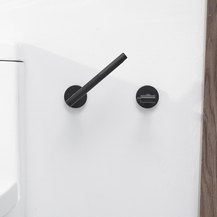Matte Black 2-Piece Bathroom Hardware Set with Towel Ring