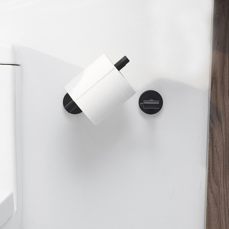 Matte Black 2-Piece Bathroom Hardware Set with Towel Ring