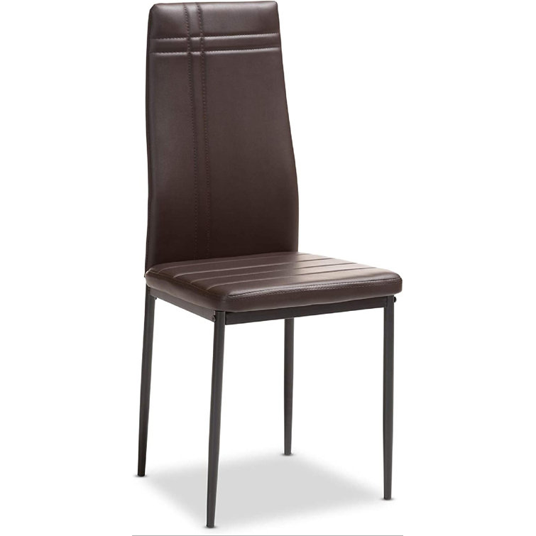 Matiese Brown Faux Leather Parsons Dining Chair Set