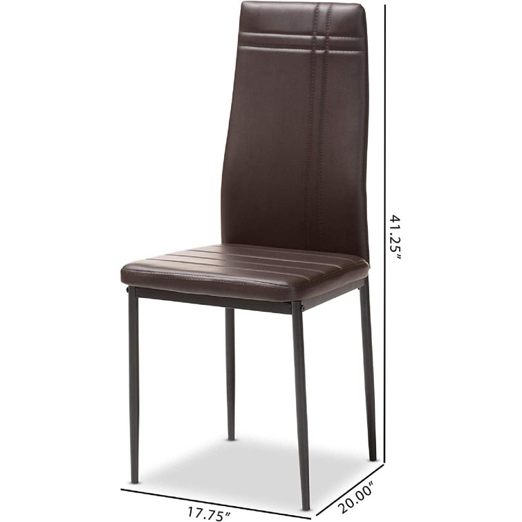 Matiese Brown Faux Leather Parsons Dining Chair Set