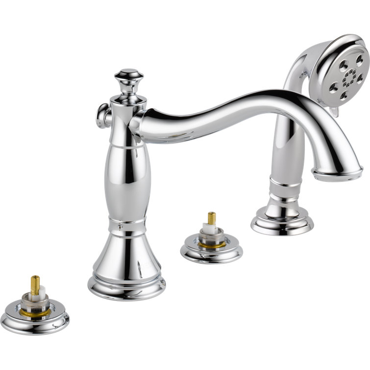 Cassidy Chrome Deck-Mount Roman Tub Faucet with Hand Shower