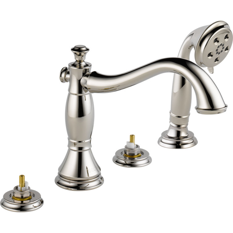 Brilliance Polished Nickel Deck Mounted Roman Tub Faucet with Diverter