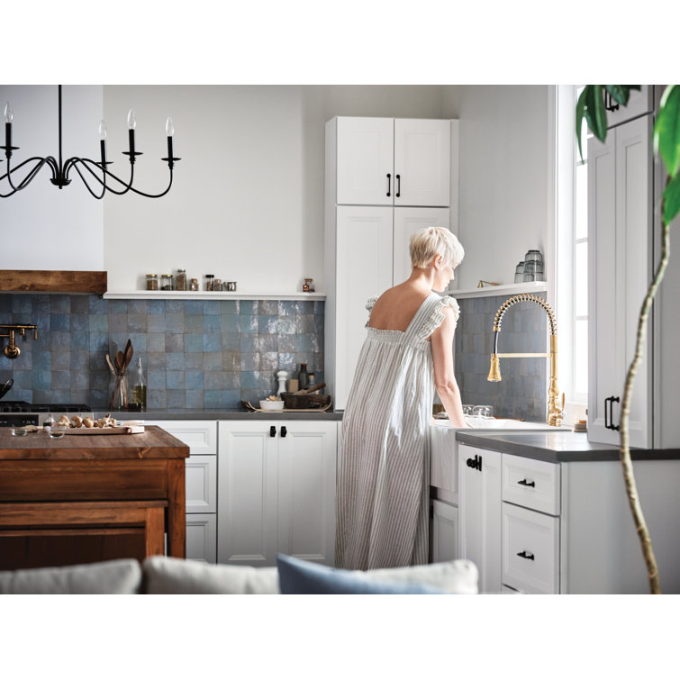 Brushed Gold Stainless Steel Pull-Down Kitchen Faucet