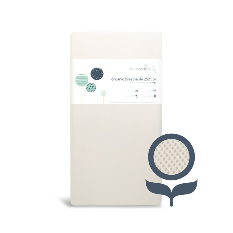 Organic Cotton Waterproof 2-Stage Crib Mattress