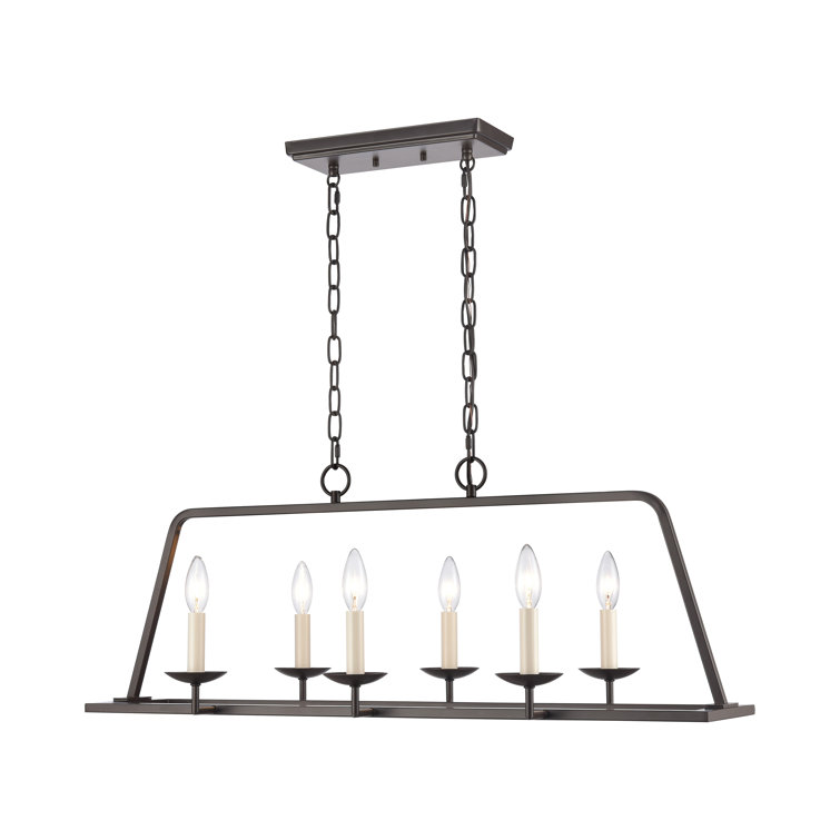Old Bronze 6-Light Metal Kitchen Island Pendant