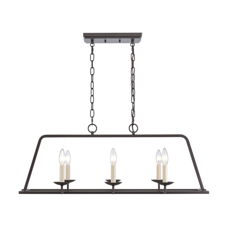 Old Bronze 6-Light Metal Kitchen Island Pendant