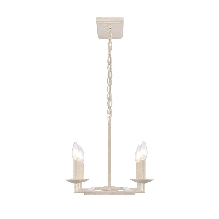 Antique White Steel 6-Light Kitchen Island Pendant