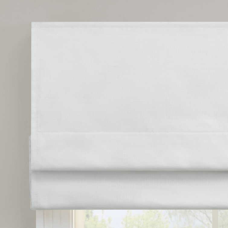 White Cordless Blackout Fabric Roman Shade 39" x 64"