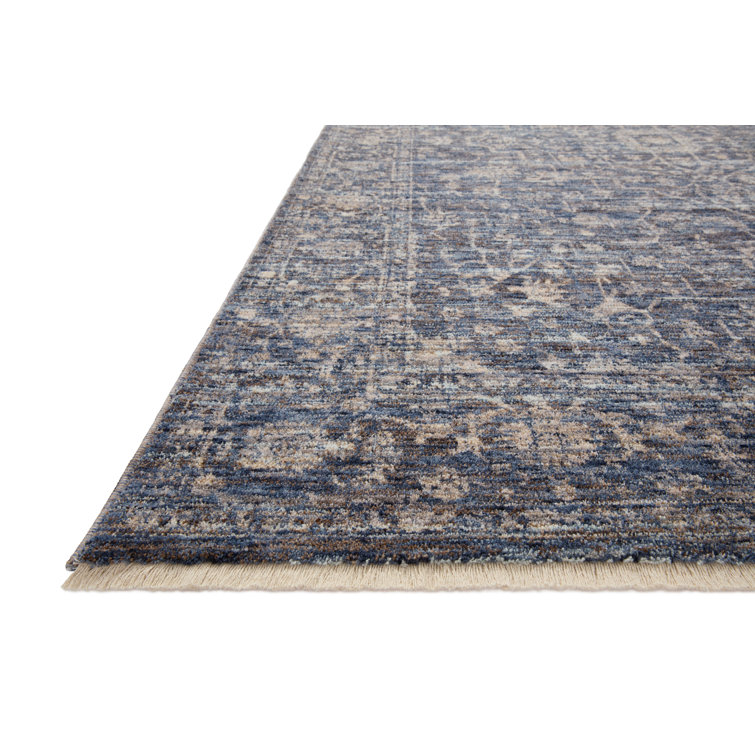 Sorrento Midnight Black Synthetic Oriental Square Rug Sample