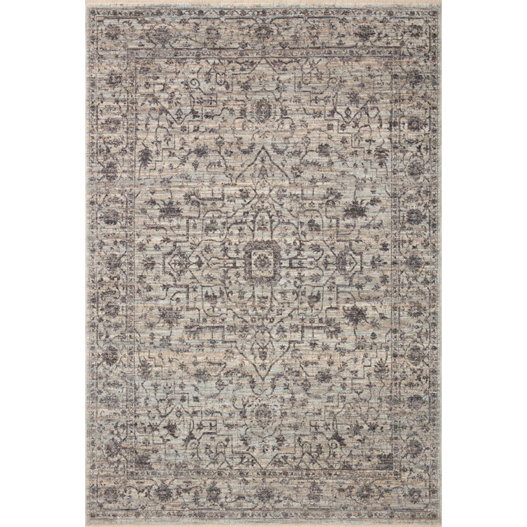 Sorrento Mist and Charcoal Round Polyester Area Rug