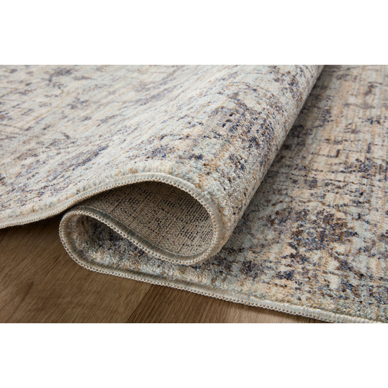 Sorrento Mist and Charcoal Round Polyester Area Rug