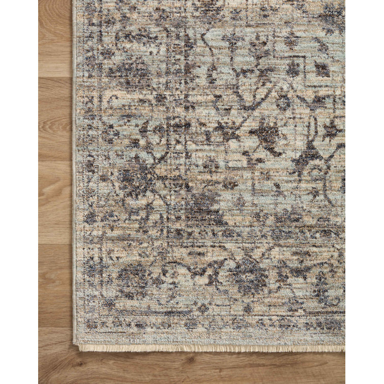 Sorrento Mist and Charcoal Round Polyester Area Rug