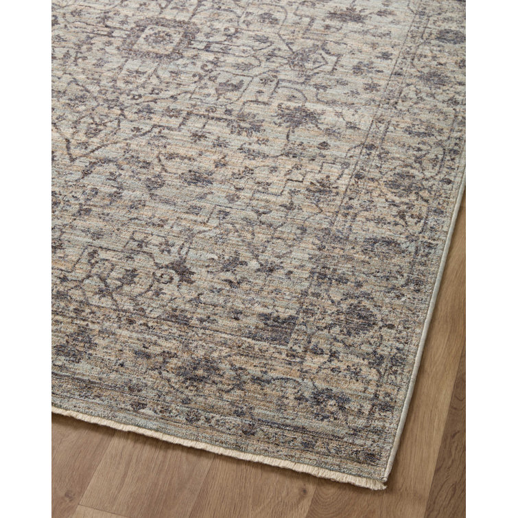 Sorrento Mist and Charcoal Round Polyester Area Rug