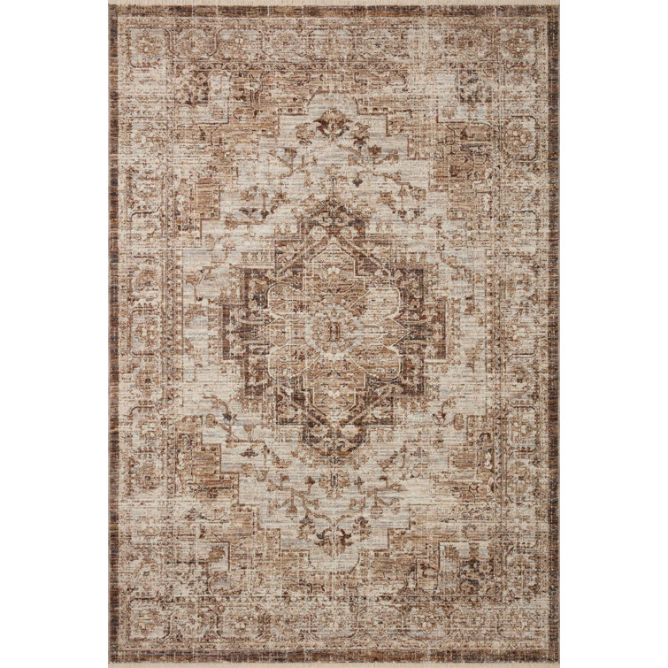 Sorrento Vintage Ivory Wool Blend 5'3" x 7'6" Area Rug