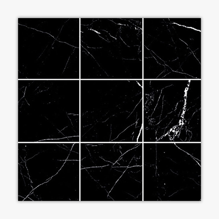 Polished Black Porcelain Mosaic Tile for Kitchen and Bathroom