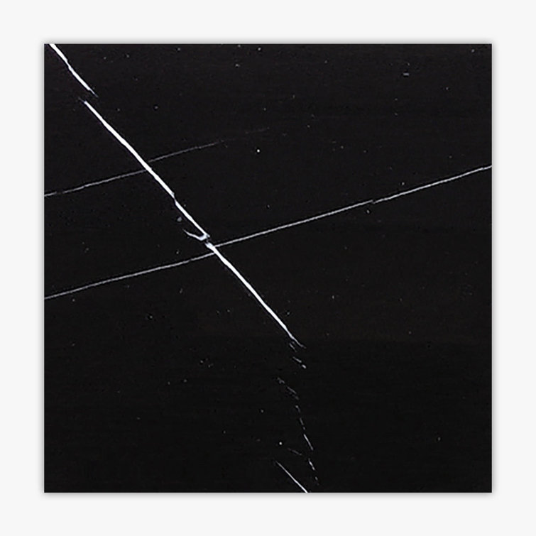 Nero Marquina Black Marble 12" x 12" Wall & Floor Tile