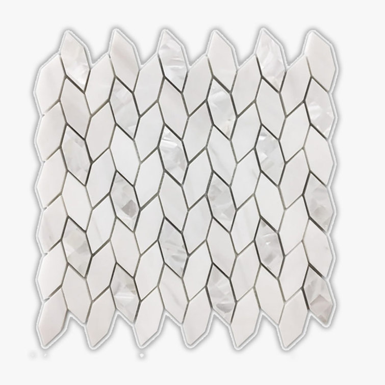 White Polished Marble Mosaic Tile for Kitchen and Bathroom