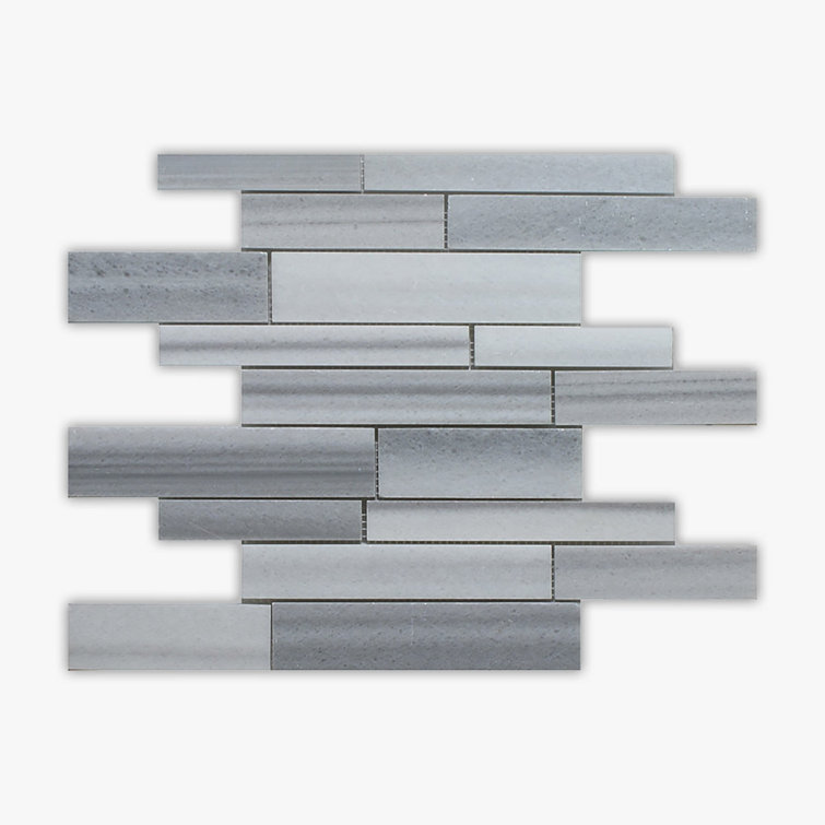 Gray and White Marble Mosaic Kitchen Tile 12" x 12"