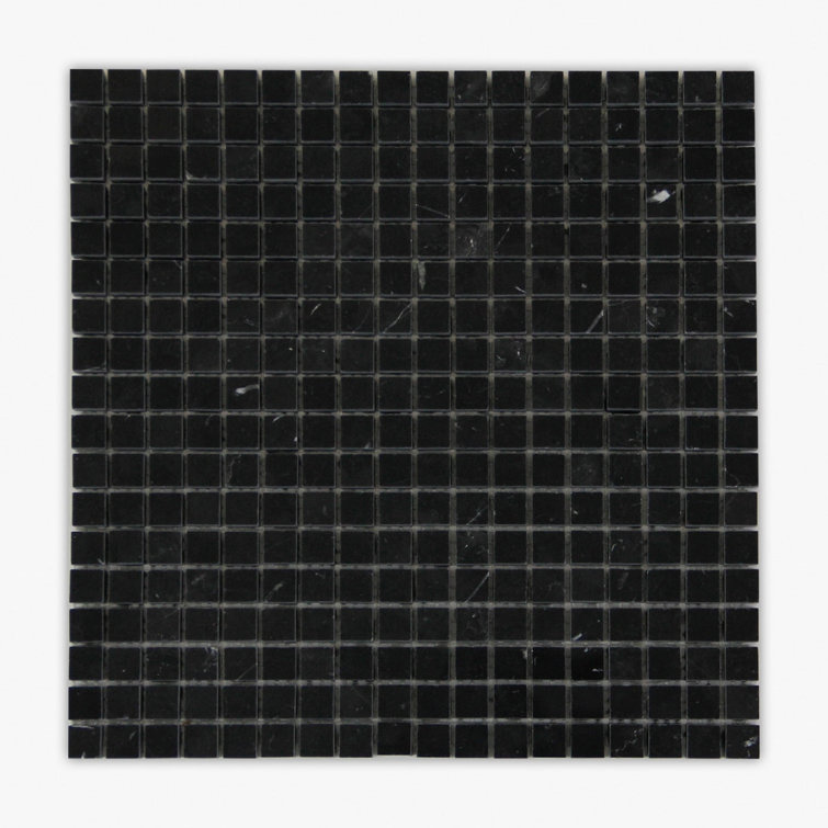 Nero Marquina Black Marble 12" x 12" Mosaic Tile Sheet