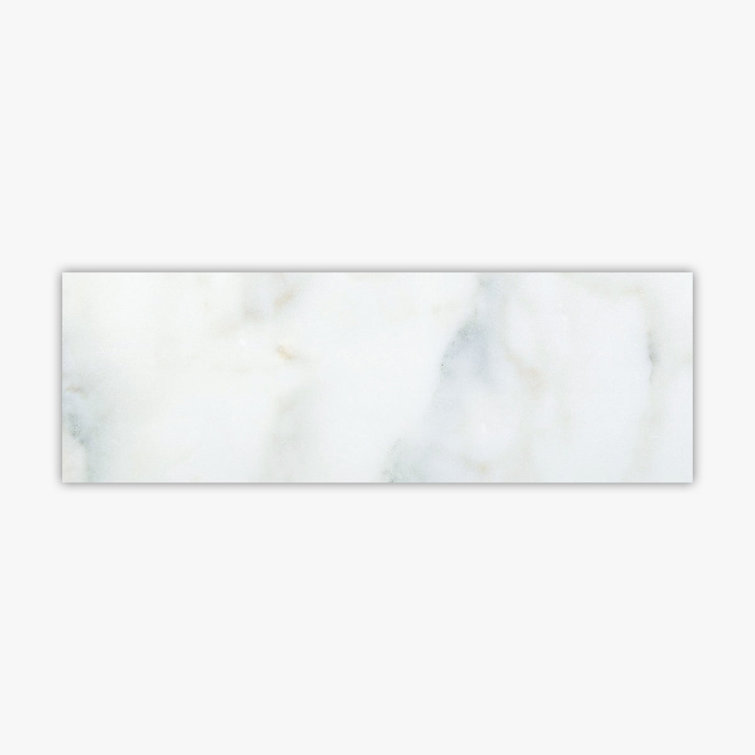 Calacatta White Marble 4" x 12" Glossy Rectangle Tile