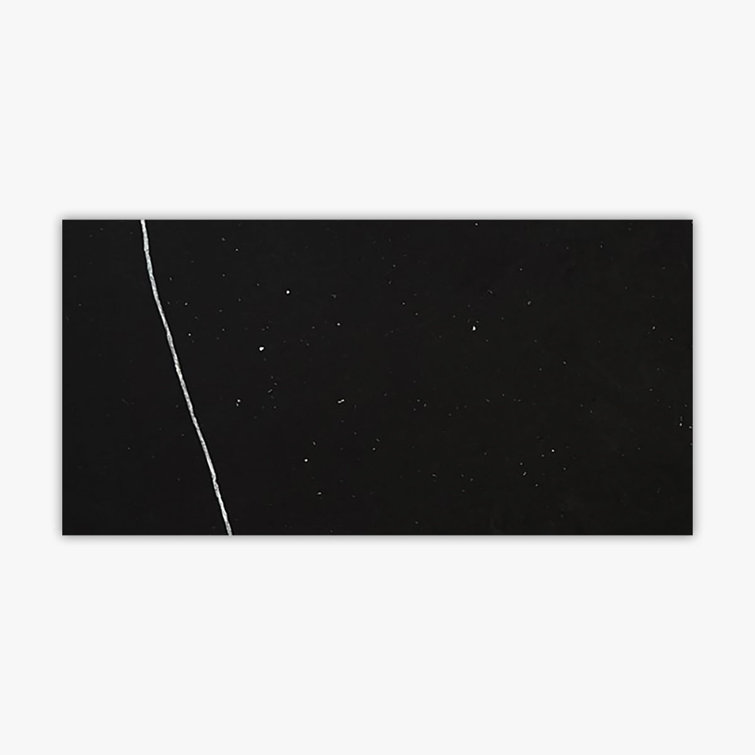 3" x 6" Black Polished Marble Tile