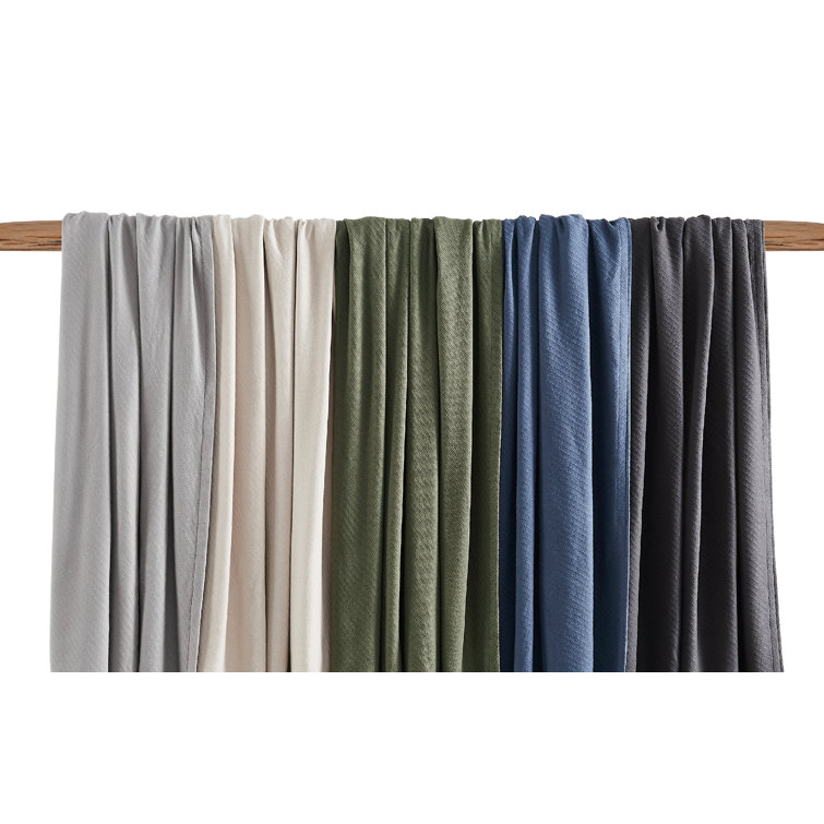 Snuggly Grey Waffle Knit Full/Queen Cotton Blanket