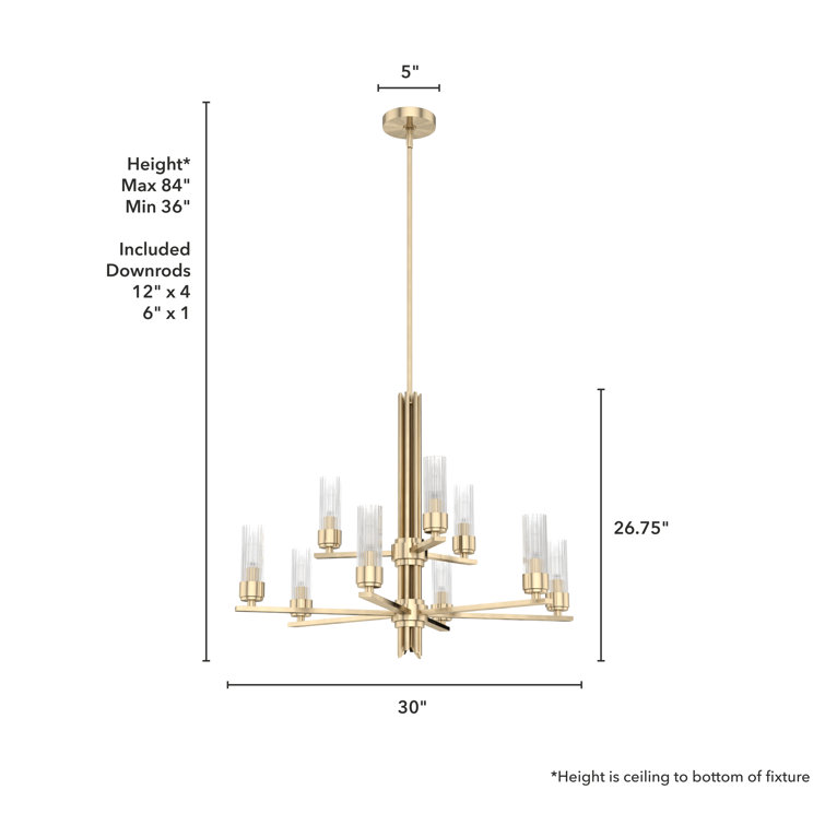 Alturas Gold 9-Light 2-Tier Candle Style Chandelier